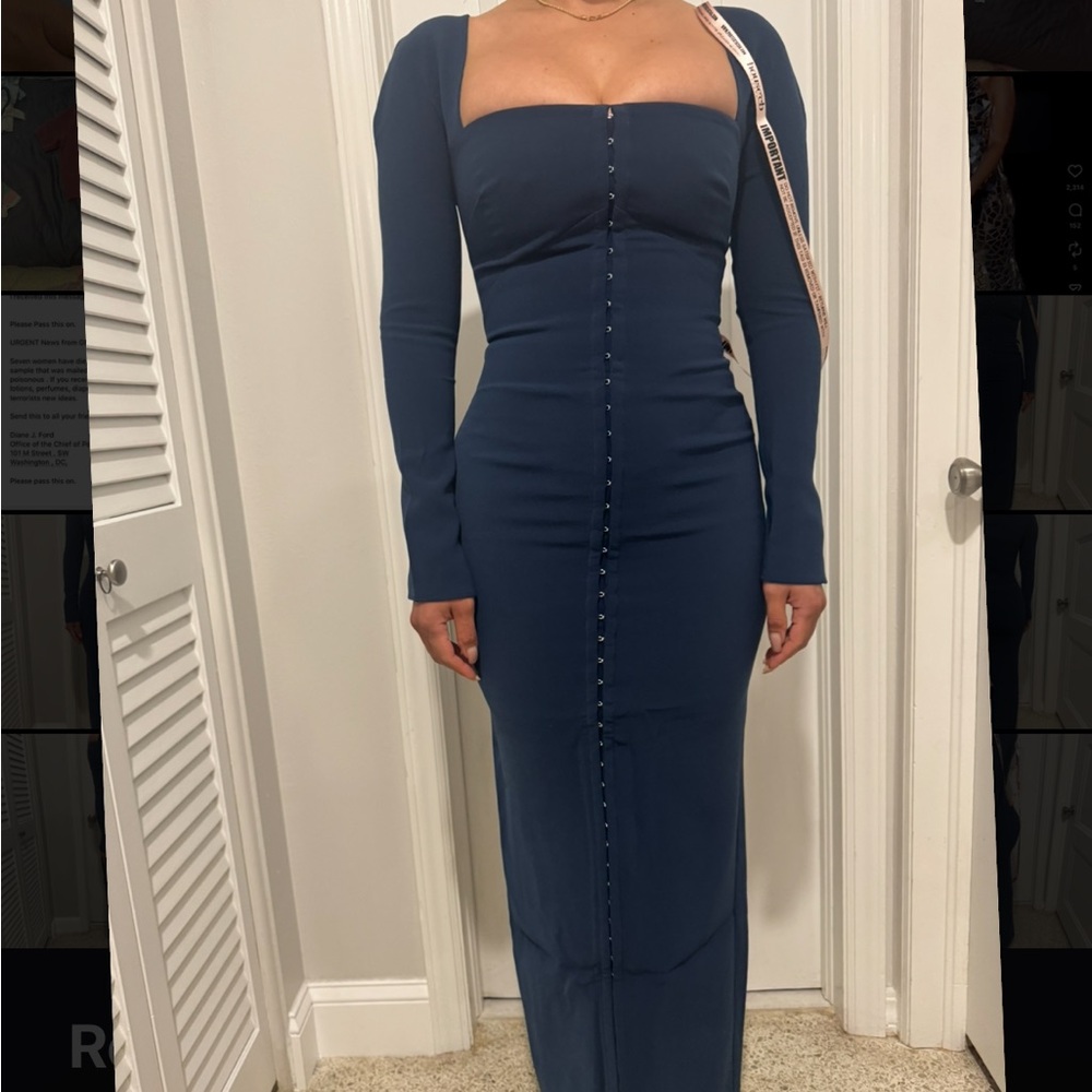 House of CB Midnight Blue Long Sleeve Dress